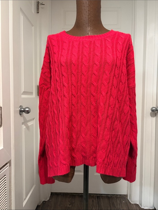 Trendy threads Sweaters - 3for$20 Women’s Cable Knit Crewneck Sweater in Bright Red